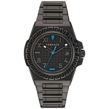 推荐Men's Swiss Greca Reaction Black-Tone Stainless Steel Bracelet Watch 44mm商品