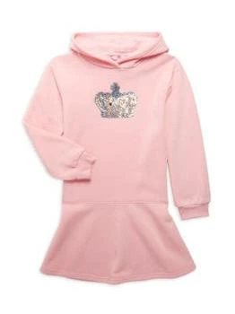 推荐Little Girl's &Girl’s Flip Sequin Crown Hoodie Dress商品