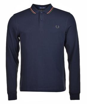 Fred Perry | Long Sleeve Twin Tipped Polo Shirt Navy Nutflake商品图片,