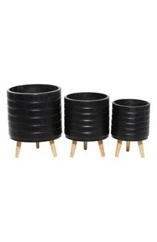 COSMO BY COSMOPOLITAN | Black MgO Contemporary Planter - Set of 3,商家Nordstrom Rack,价格¥998