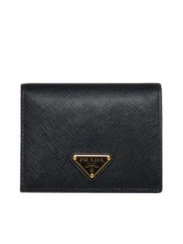 推荐Prada Saffiano Logo Plaque Small Wallet - Women商品