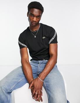 Lacoste | Lacoste taped arm t-shirt in black商品图片,7.5折×额外9.5折, 额外九五折