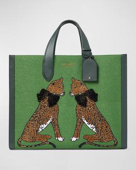 Kate Spade | lucy lady leopard large east-west tote bag商品图片,