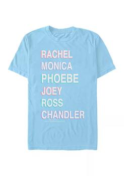 老友记推荐, Friends | Friends Names Stacked Graphic Short Sleeve T-Shirt商品图片 