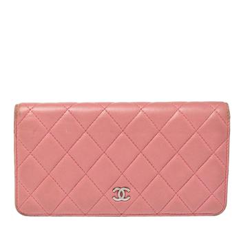 加拿大香奈儿包, [二手商品] Chanel | Chanel Pink Quilted Leather L Yen Continental Wallet商品图片 6折, 满1件减$100, 满减