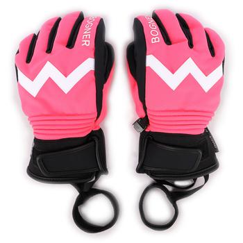 推荐Logo ski gloves in pink and black商品
