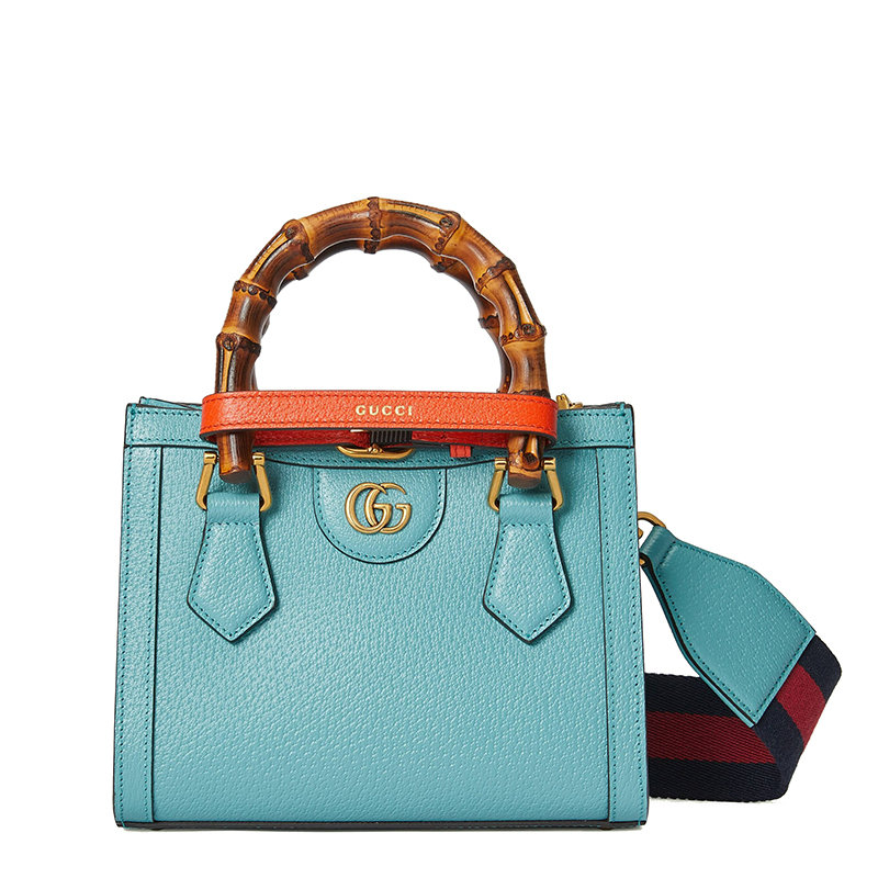 古驰托特包, Gucci | 【包税】GUCCI/古驰 22新款Diana系列 女士迷你浅蓝色皮革竹节提手配可拆卸肩带单肩斜跨手提托特包702732U3ZDT4377商品图片 8折, 包邮包税