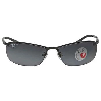 推荐Polarized Grey Rectangular Men's Sunglasses RB3183 002/81 63商品
