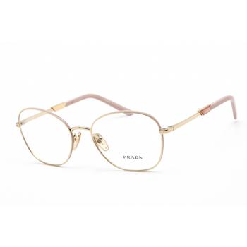 Prada Women's Eyeglasses - Clear Lens Pale Gold Metal Round Frame | 0PR 64YV 17A1O1