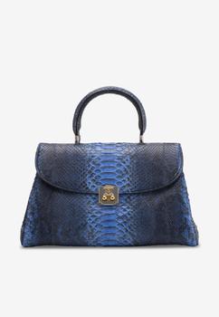 推荐Distressed Python Leather Handbag商品