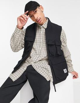 卡哈特外套是什么牌子, Carhartt | Carhartt WIP kilda fleece lined utility vest in black商品图片 7.9折