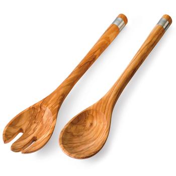 商品Berard | Berard France Olive Wood Handcrafted 2 Piece Salad Server Set,商家Premium Outlets,价格¥429图片