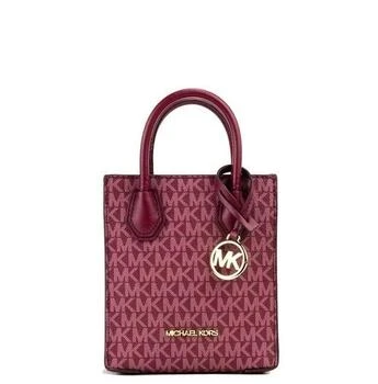 推荐Michael Kors Mercer XS Mulberry Signature PVC North South Shopper Crossbody Bag商品