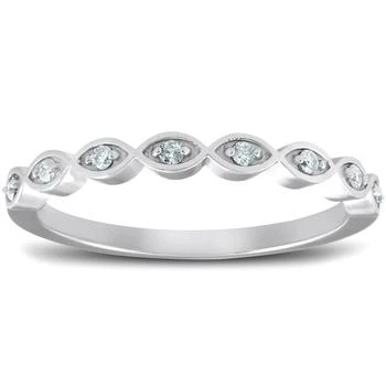 Pompeii3 | Diamond Wedding Ring Womens Stackable 10k White Gold Anniversary Band,商家Premium Outlets,价格¥1396