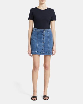 商品Theory | Denim Button-Front Skirt,商家Theory,价格¥617图片