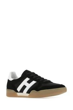 推荐Black suede and fabric H357 sneakers商品