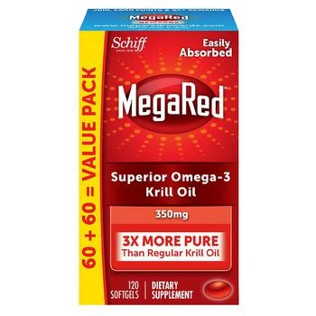 MegaRed | 磷虾油欧米伽软胶囊 虾青素 350mg 120粒,商家折扣挖宝区,价格¥201