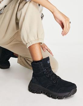 推荐CAT paradox mood suede lace up boots in black商品