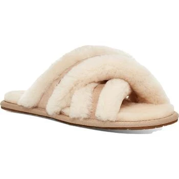 UGG | Ugg Scuffita Women's Sheepskin Criss-Cross Fluffy Slide Slippers 7.8折起