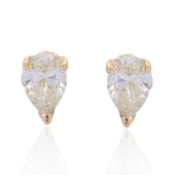商品18K Yellow Gold Diamond Stud Earrings图片