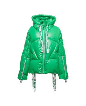推荐Iconic Shiny Green Down Jacket In Patent Technical Fabric Woman商品