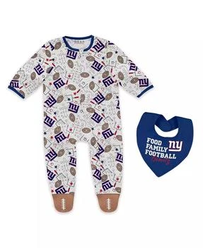WEAR by Erin Andrews | Baby Boys and Girls Newborn 2-Piece New York Giants Sleep and Play Full-Zip Sleeper Bib Set,商家Macy's,价格¥257