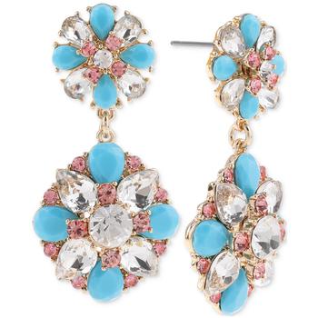 Charter Club | Gold-Tone Crystal China Blue Double Drop Earrings, Created for Macy's商品图片,2.8折