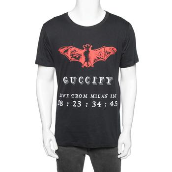 推荐Gucci Black Cotton Bat Invite Printed Short Sleeve T-Shirt S商品