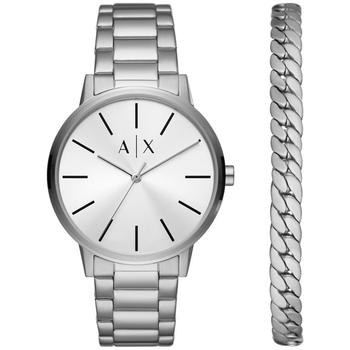 Armani Exchange | Men's Three-Hand Silver-tone Stainless Steel Bracelet Watch and 1 Bracelet Gift Set商品图片,