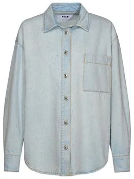 MSGM | Light Blue Denim Shirt,商家Italist,价格¥3026