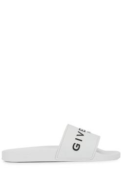纪梵希男鞋, Givenchy | White logo rubber sliders商品图片 满$1享9折, 满折