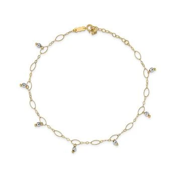 Macy's | Reflective Beaded (4 mm) Anklet in 14k Yellow and White Gold,商家Macy's,价格¥3718