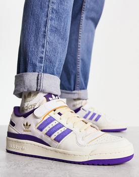 推荐adidas Orignals Forum 84 low trainers in white and purple商品
