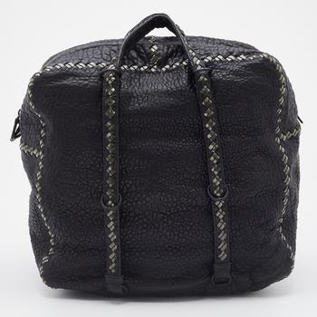 推荐Bottega Veneta Black Textured Leather Boston Bag商品