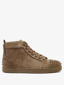 推荐Lou spike-embellished suede high-top trainers商品