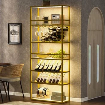 Streamdale Furniture | Streamdale 78" LED Tall Bar Cabinet with Ample Wine Storage and Style,商家Premium Outlets,价格¥1699