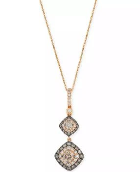 Le Vian | Chocolatier Chocolate Diamond & Vanilla Diamond Pendant Necklace (1-1/6 ct. t.w) in 14k Strawberry Gold, 18",商家Macy's,价格¥39635