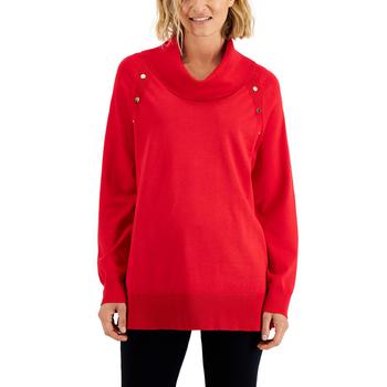 推荐Women's Cowlneck Snap-Front Sweater, Created for Macy's商品