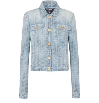 Balmain | Monogrammed denim jacket,商家24S Paris,价格¥20134