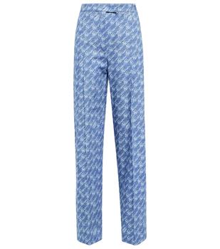 Fendi | Fendi Brush high-rise cotton chambray pants商品图片,