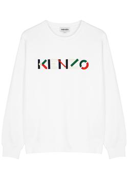 推荐White logo-embroidered organic cotton sweatshirt商品