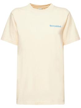 Sporty & Rich | Health Is Wealth Cotton T-shirt商品图片,6.9折