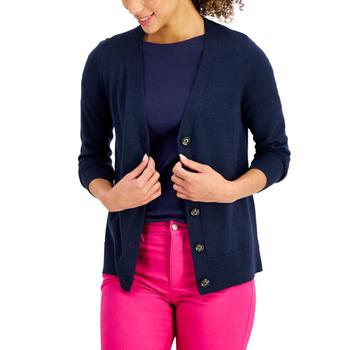 推荐Charter Club Womens Merino Wool Button Front Cardigan Sweater商品