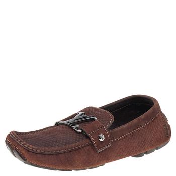 lv男鞋是什么牌子, [二手商品] Louis Vuitton | Louis Vuitton Brown Monte Carlo Suede Slip on Loafers Size 40商品图片 满1件减$100, 满减
