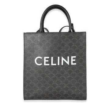 [二手商品] Celine | Celine Black Triomphe Canvas Medium Vertical Cabas Tote 8.5折