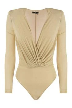 ELISABETTA FRANCHI | ELISABETTA FRANCHI Lurex jersey bodysuit with neckline,商家Baltini,价格¥2221