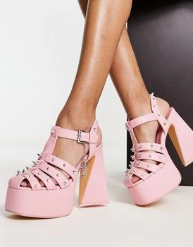 推荐KOI Angel Mist caged platform sandals in pink商品