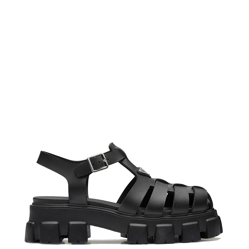 Prada | 【预售3-7天】PRADA/普拉达 22年春夏新款 男士黑色聚氨酯材质厚底渔夫凉鞋2X3083_3LKK_F0002商品图片,7.9折, 包邮包税