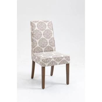 Simplie Fun | Cover Removable Interchangeable and Washable Coffee Medallion Fabric Upholstered Parsons Chair,商家Premium Outlets,价格¥1037