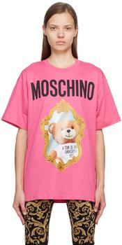 Moschino | Pink Mirror Teddy T-Shirt商品图片,独家减免邮费